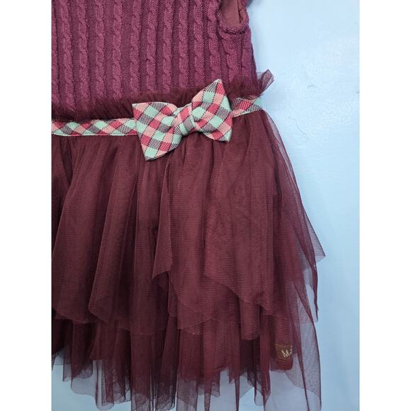 Matilda Jane Once Upon A Time Burgundy Sweater Tulle Soiree Dress Size 18-24mos - Picture 2 of 6